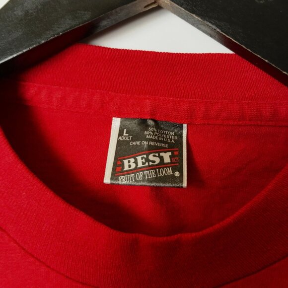 San Jacinto Monument T-Shirt Vintage 90s Red Large Texas Single Stitch USA - Picture 4 of 12